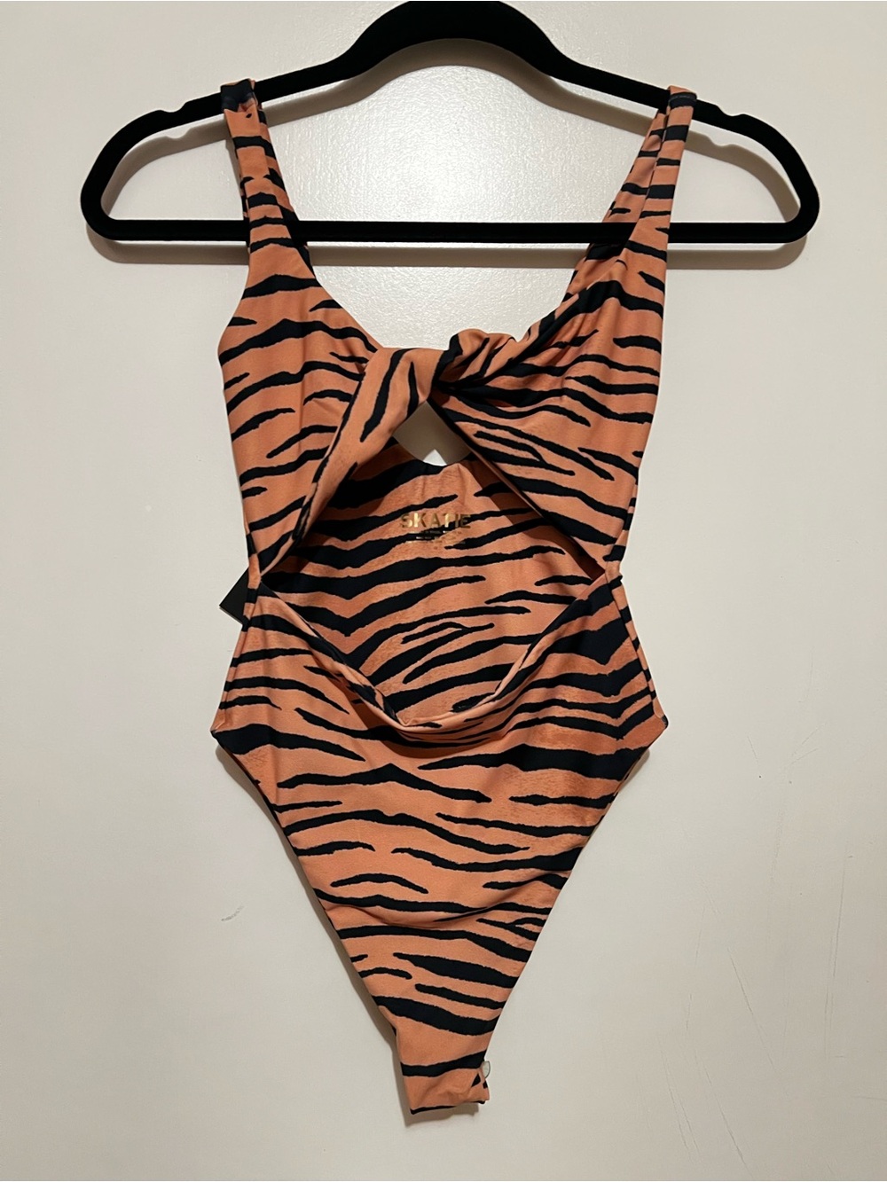 Skatie “Chloe” One-Piece Swimsuit - Orange/Black Tiger-Print